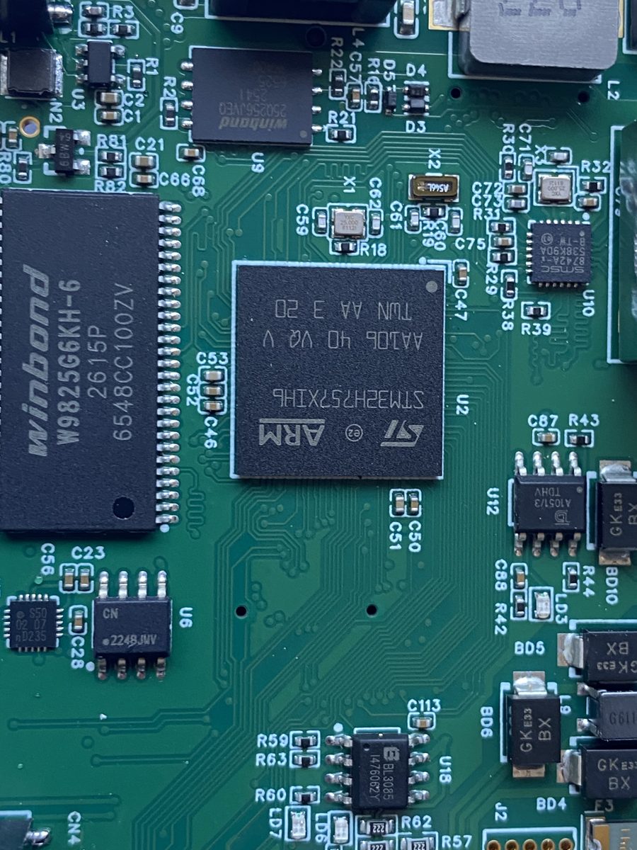 Dual-core MCU and SDRAM close-up